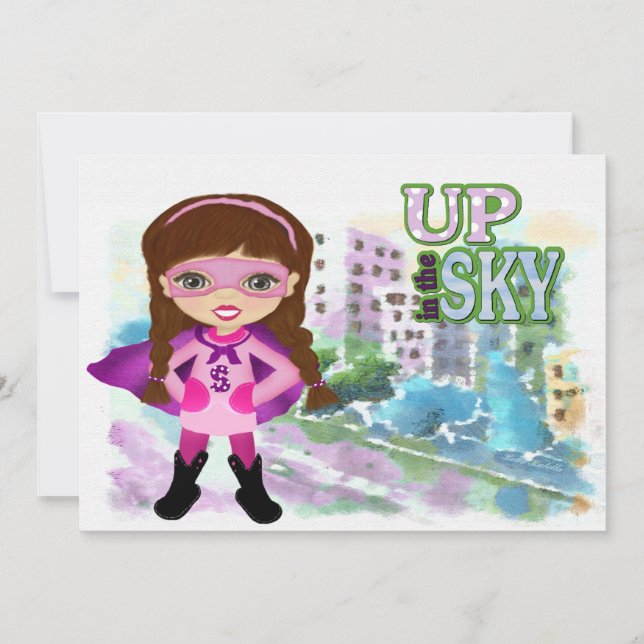 Mädchen-Superheld-Einladung Einladung (Vorderseite)