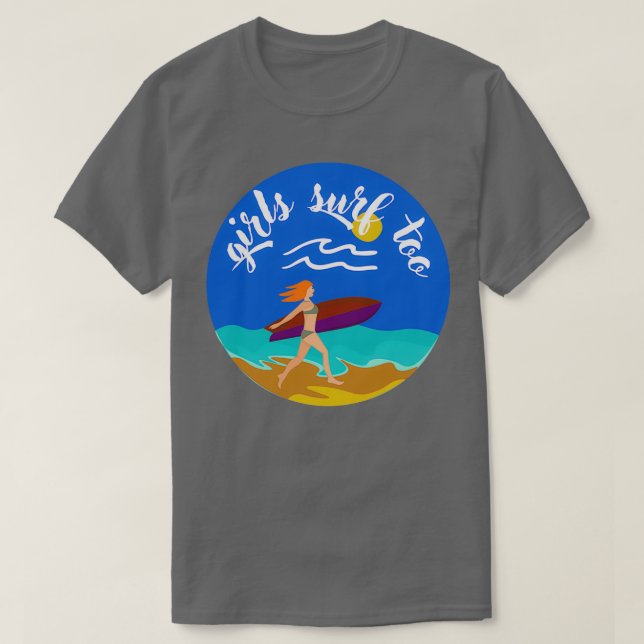 Mädchen surfen zu Frauen Surfermädchen T-Shirt (Design vorne)
