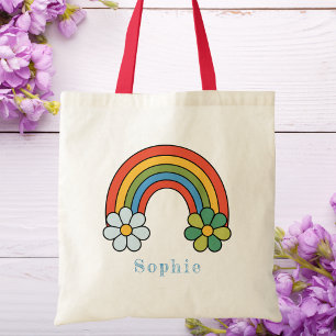 Mädchen Süß Trendig Whimsical Regenbogen Cartoon Tragetasche