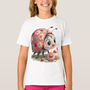 Mädchen Süßer Roter Marienkäfer Grafik T-Shirt - S