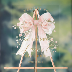 Mädchen Sweet Sixteen Willkommensschild Eleganter  Acrylschild