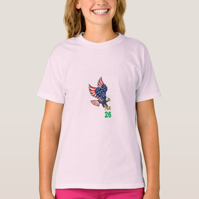 Mädchen-T-Shirt blassrosa TOP FLIGHT 26 (Vorderseite)