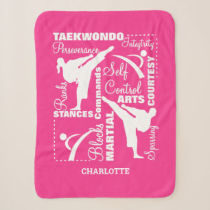 Mädchen Taekwondo Thema Kampfkunst Pink Weißer S Sherpadecke