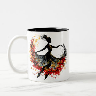 Mädchen Tanz Blume Impuls Inspiration Quelle natu Zweifarbige Tasse