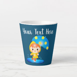 Mädchen tanzen unter dem Regen Milchtasse