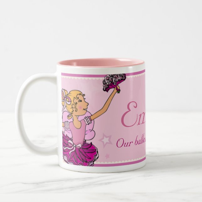 Mädchen-Tasse rosa u. blonden Haares Zweifarbige Tasse (Links)
