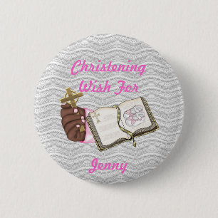 Mädchen-Taufbuch Button