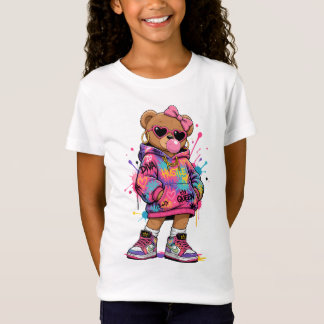 Mädchen-Teddybär-Shirt | Diva-Bär-T-Shirt T-Shirt