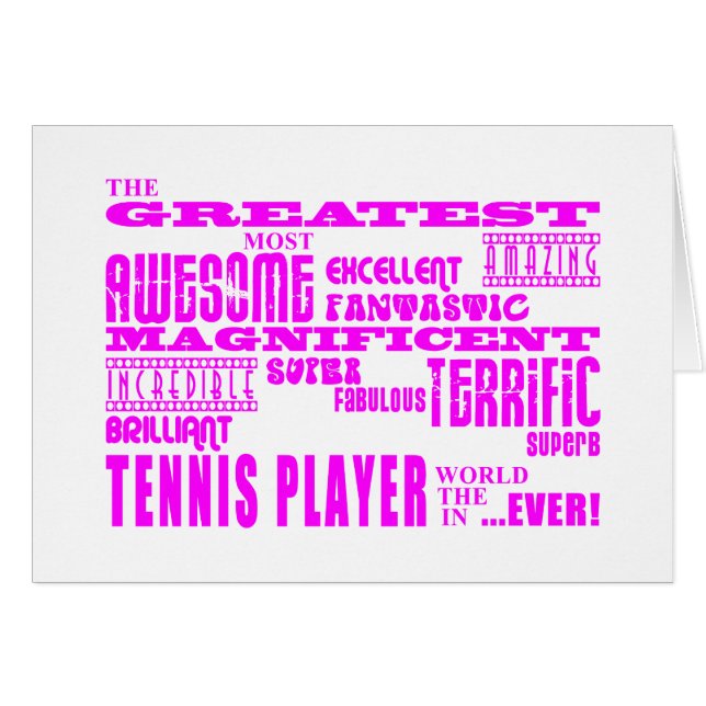 Mädchen-Tennis: Rosa bestster Tennis-Spieler (Vorderseite (Horizontal))