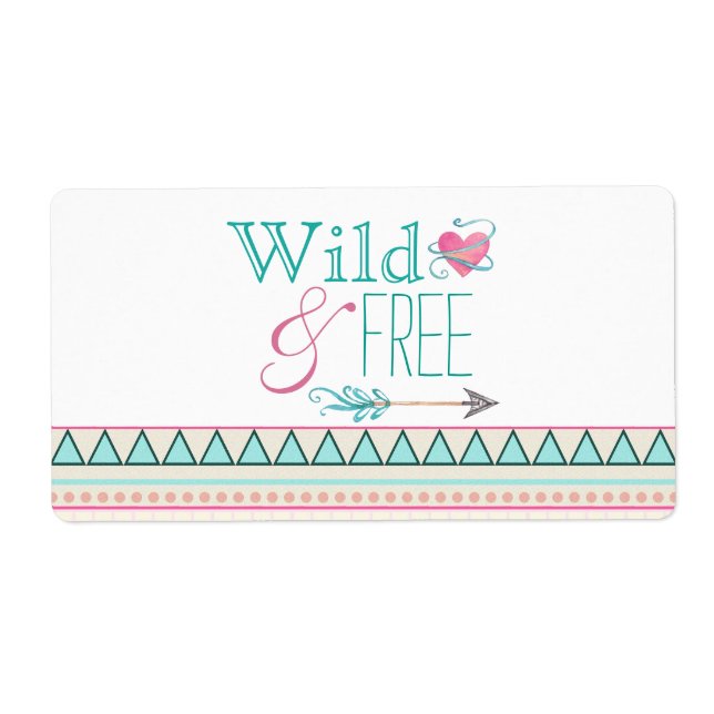 Mädchen Tribal Baby Dusche Wasser Flaschen Labels (Vorne)