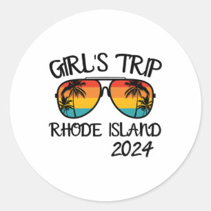 Mädchen-Trip Rhode Island Sommerferien Matching Runder Aufkleber