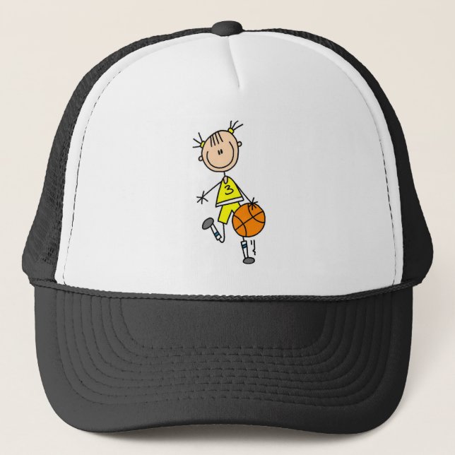 Mädchen-tröpfelnde Basketball-T-Shirts und Truckerkappe (Vorderseite)