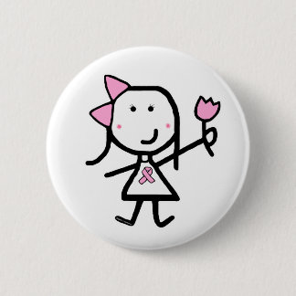 Mädchen u. rosa Band Button