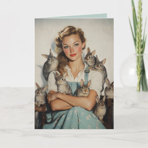 Mädchen umgeben von Bunnies Einladung