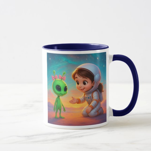 Mädchen und Aliens Tasse (Rechts)
