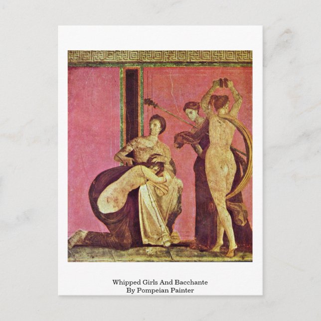 Mädchen und Bacchante von pompeanischen Maler Postkarte (Vorderseite)