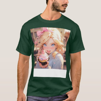 Mädchen und Cupcake T-Shirt
