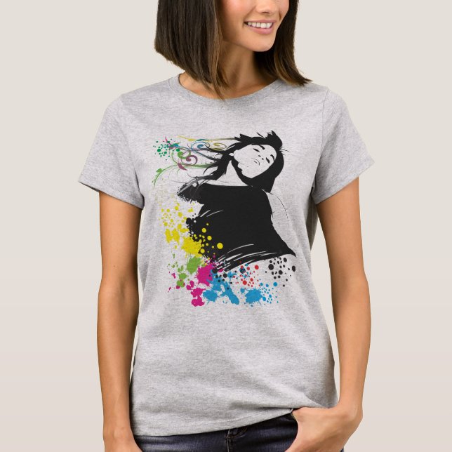 Mädchen und Farben. T-Shirt (Vorderseite)