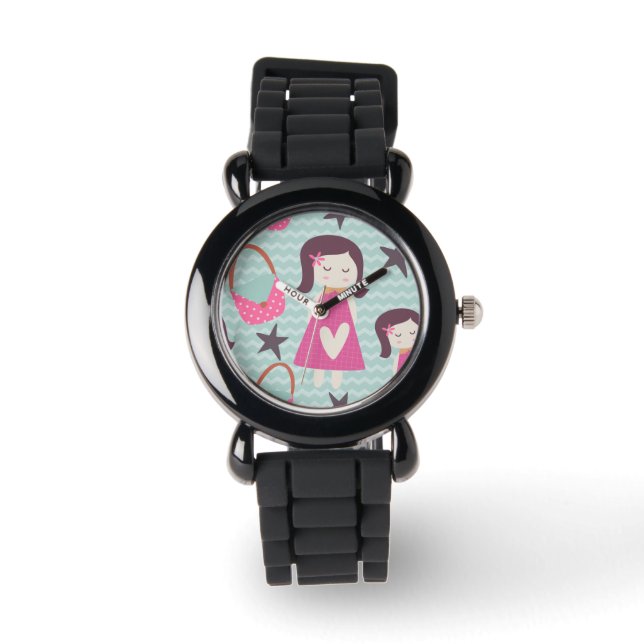 Mädchen und Handtaschen Armbanduhr (Vorderseite)