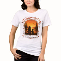 Mädchen-und-Hund-Silhouette-Bekleidung, Geschenk f