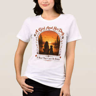 Mädchen-und-Hund-Silhouette-Bekleidung, Geschenk f Tri-Blend Shirt