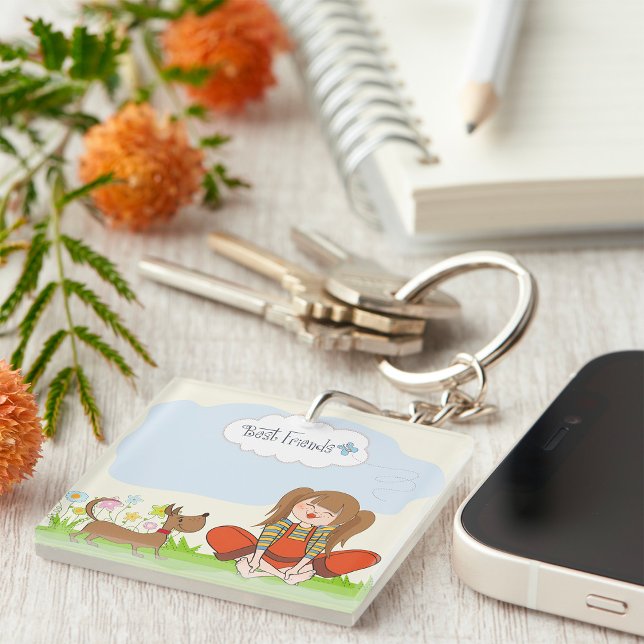 Mädchen und Hunde die besten Freunde Schlüsselanhänger (Von Creator hochgeladen)