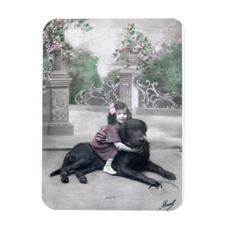 Mädchen und ihr Hund Magnet