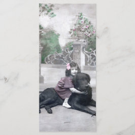 Mädchen und ihr Hund Menükarte