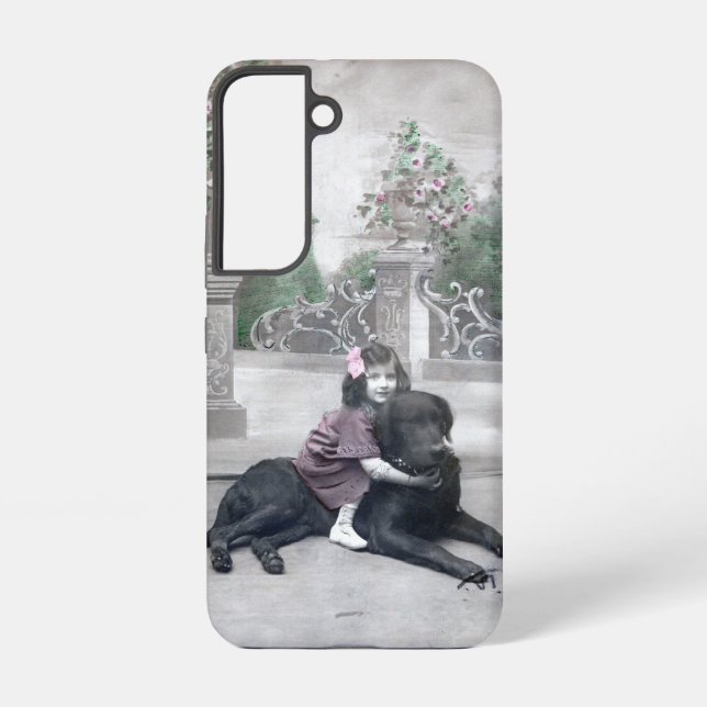 Mädchen und ihr Hund Samsung Galaxy Hülle (Rückseite)