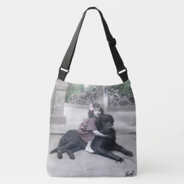 Mädchen und ihr Hund Tragetaschen Mit Langen Trägern