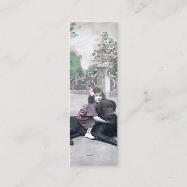 Mädchen und ihr Lesezeichen Mini Visitenkarte (Vorderseite)