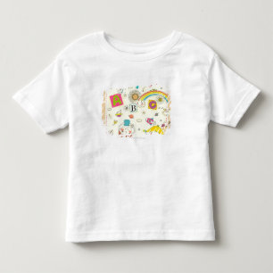 Mädchen und Junge, die mit Tafel spielen Kleinkind T-shirt