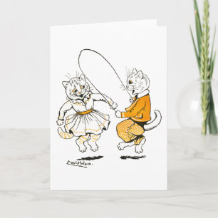 Mädchen und Jungen, Louis Wain Karte