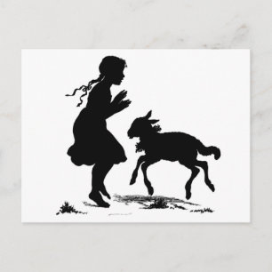 Mädchen und Lamm Postkarte