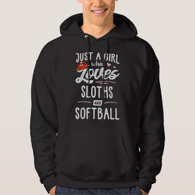 Mädchen und Lieben setzen sich ein "Who Softball S Hoodie (Vorderseite)