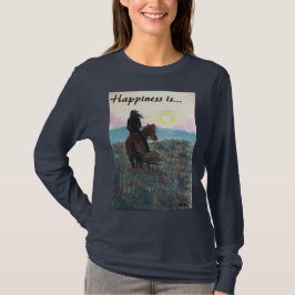 Mädchen und Pferd "Glück ist" Damen-T - Shirt