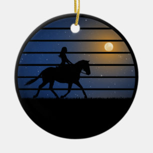 Mädchen und Pferde Keramik Ornament