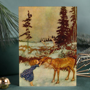 Mädchen und Rentier Flyer