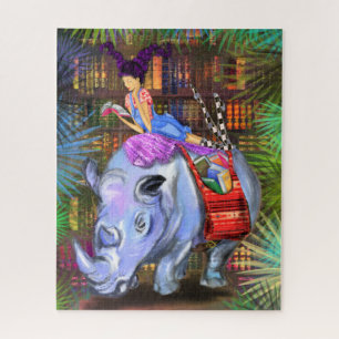 Mädchen und Rhino - Bibliothek im Dschungel - Fant