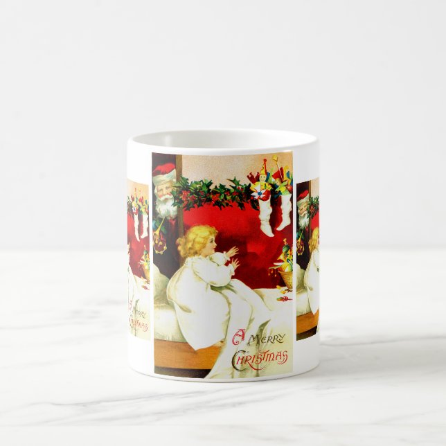 Mädchen und Santa Kaffeetasse (Mittel)