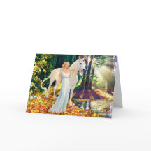 Mädchen und Unicorne heilende Gruß-Karte