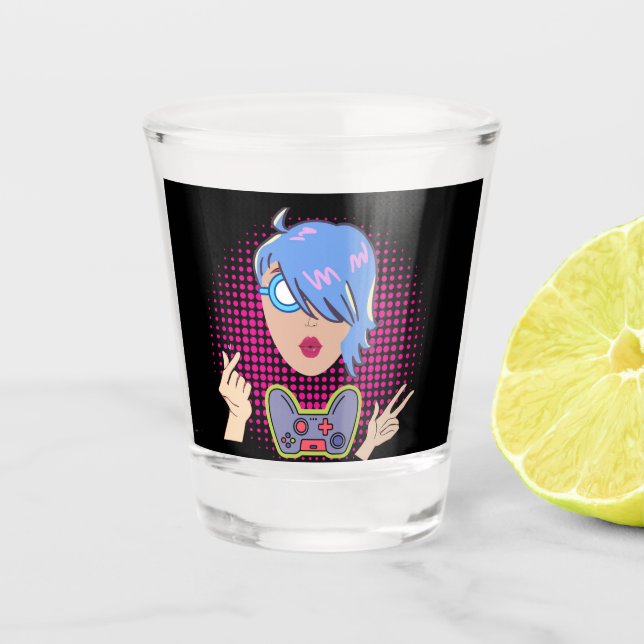 Mädchen und Videospiele Schnapsglas (Vorderseite)