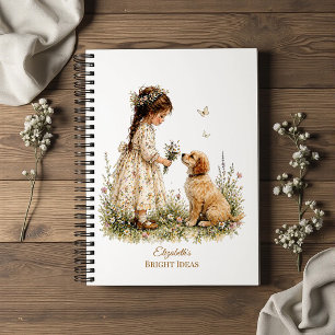 Mädchen und Welpe Notizbuch