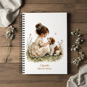 Mädchen und Welpe Notizbuch