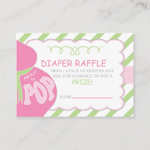 Mädchen ungefähr zur POP Windelraffle-Karte Begleitkarte