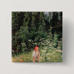 Mädchen unter den wilden Blumen, 1880 Button