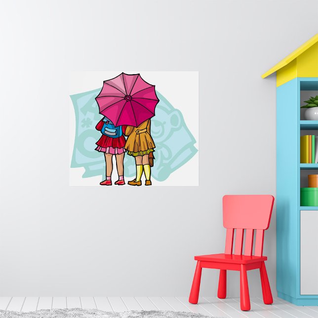 Mädchen unter einem Schirmplakat Poster (Von Creator hochgeladen)