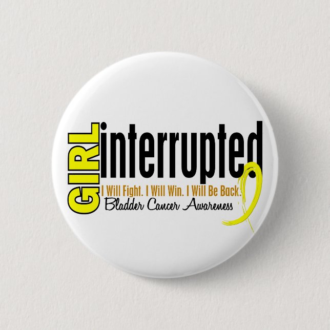 Mädchen unterbrach 1 Blasen-Krebs Button (Vorderseite)