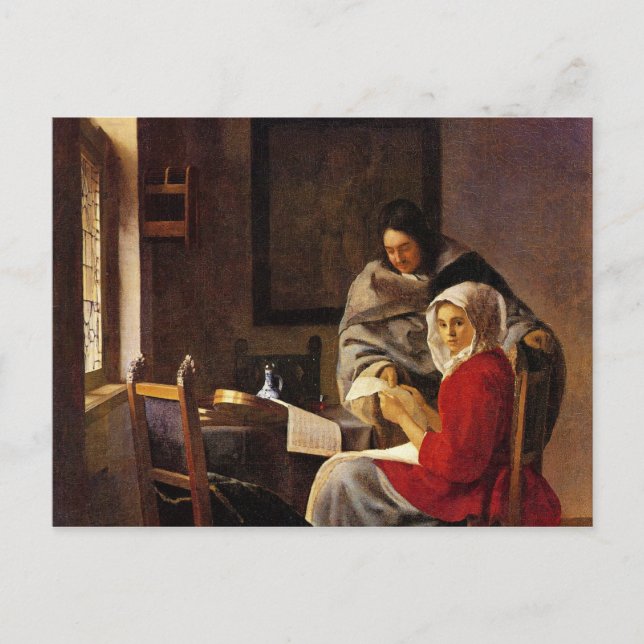 Mädchen unterbrochen in ihrer Musik von Johannes V Postkarte (Vorderseite)
