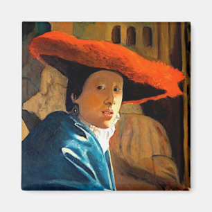 MÄDCHEN VERMEERS MIT DEN ROTER HUT-ALTEN MEISTERN MAGNET